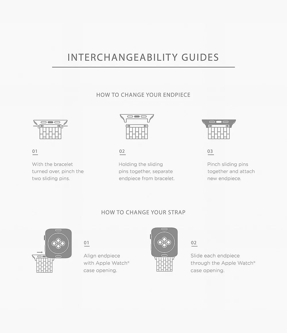 MICHELE Silver Tone Stainless Bracelet Watchband for Apple Watch®