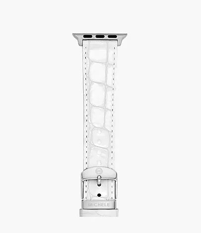 Michele 38/40/41/42mm and 42/44/45/46/49mm White Leather Band for Apple Watch®