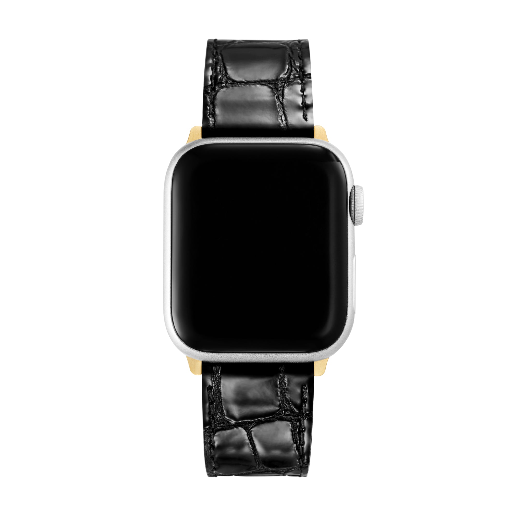 Michele Black Crocodile Style Leather Strap for Apple Watch®