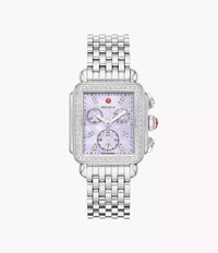 MICHELE Watches Deco Stainless Steel Diamond Watch (33mm)
