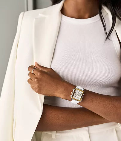 Michele Deco Deco Sport Chronograph Stainless Steel Black Silicone Watch