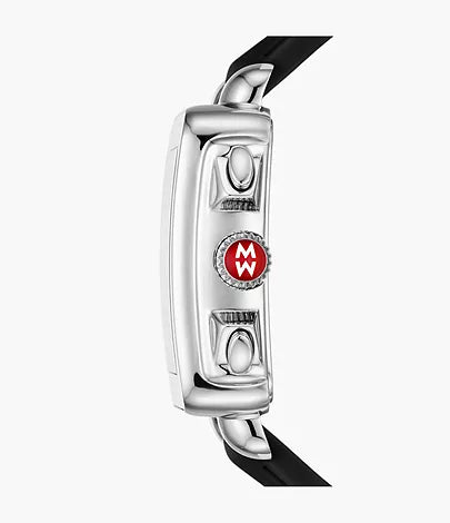 Michele Deco Deco Sport Chronograph Stainless Steel Black Silicone Watch