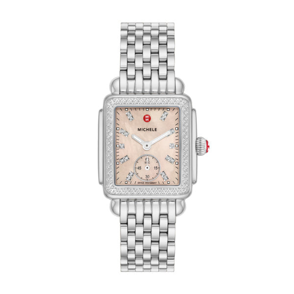 Michele Silver Watch Deco Mid Stainless Diamond Dial Watch MWW06V000002 - MICHELE® main image 3