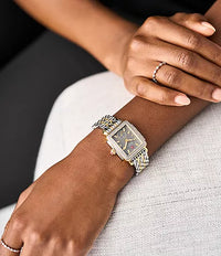 Michele Deco Mid Two-Tone 18K Gold-Plated Diamond Watch