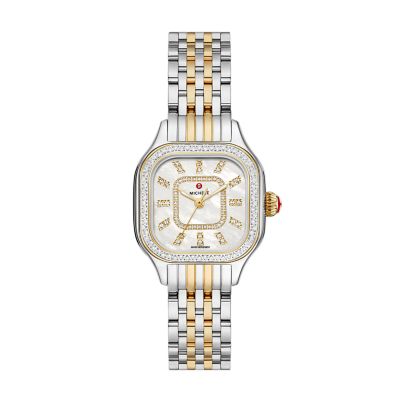 MICHELE Watches Meggie Two Toned Diamond Stainless Steel Watch