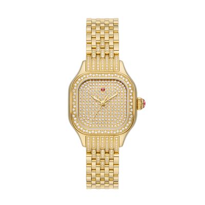 MICHELE Watches LIMITED EDITION Meggie 18k Gold-Plated Diamond Watch (29mm)