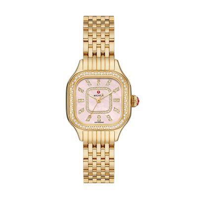 MICHELE Watches Meggie 18k Gold-Plated Diamond Watch (29mm)
