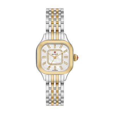 MICHELE Watches Meggie Two-Toned 18k Gold-Plated Diamond Dial Watch (29mm)
