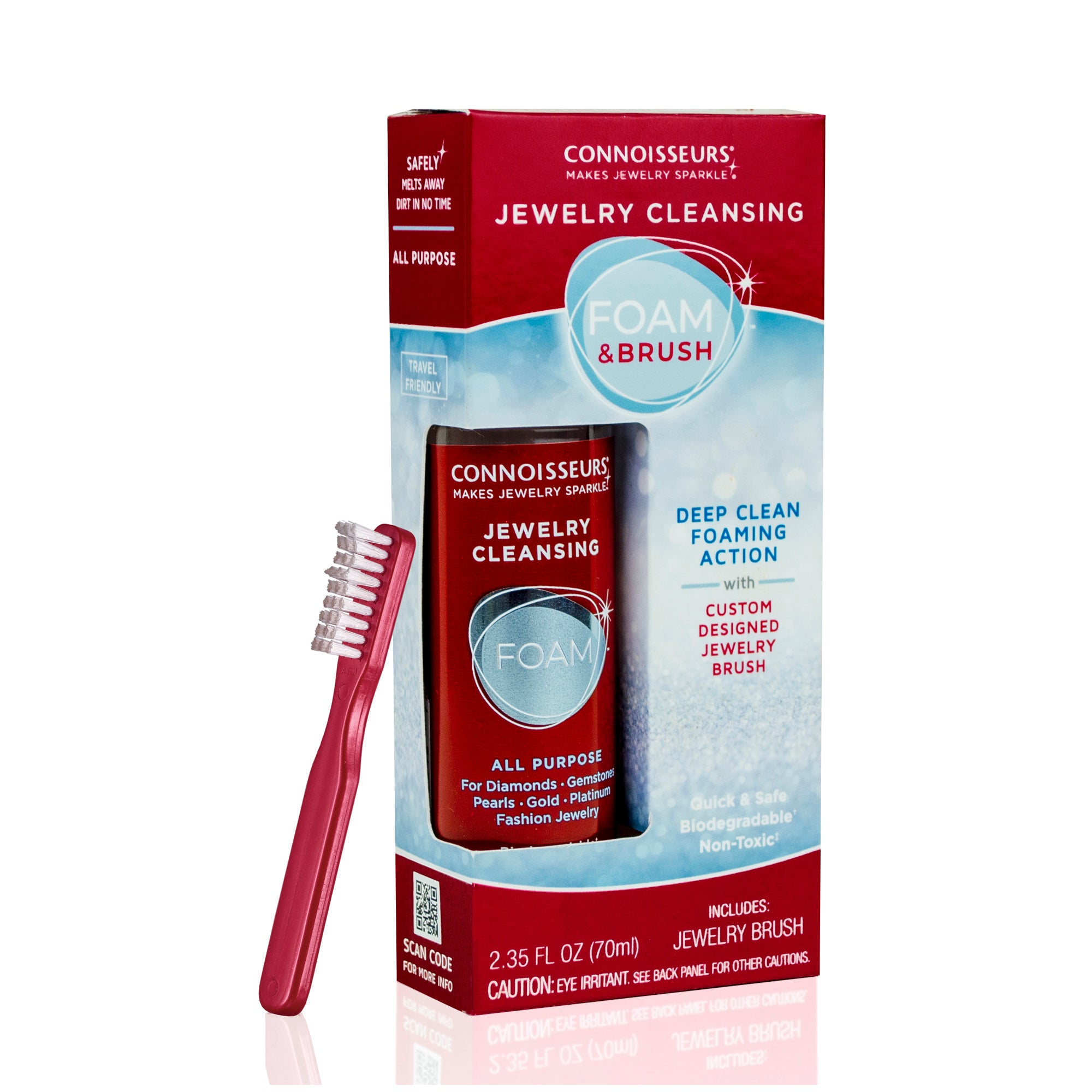 Connoisseurs Jewelry Cleansing Foam & Brush 6pk