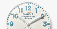Shinola 41MM Runwell Velvet Alabaster with Blue Index Steel Watch 