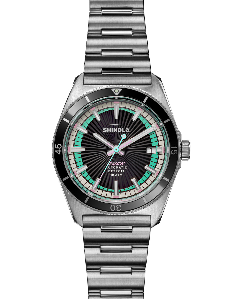 Shinola Duck Automatic 38mm Watch – Black & Stainless Steel
