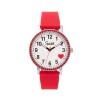 Brilliance Line Red Crystal Heart Watch
