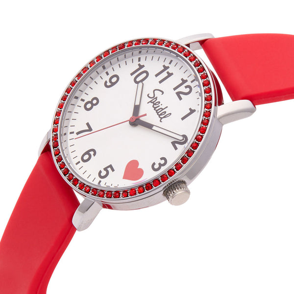 Brilliance Line Red Crystal Heart Watch
