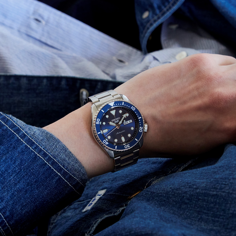 Seiko 5 Sports Blue Sunray Dial Speidel