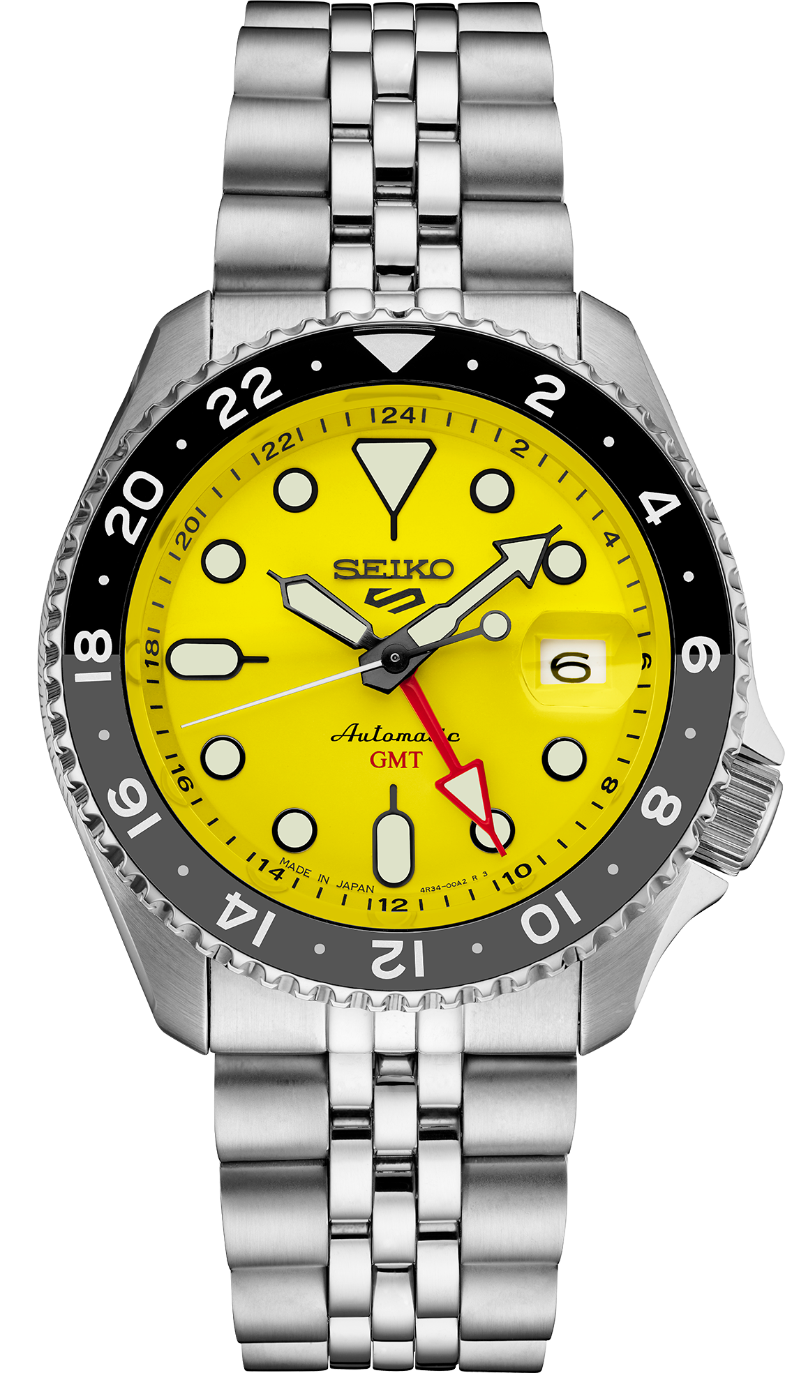 Seiko 5 Sports SKX GMT U.S. Special Creation Bright Yellow Dial