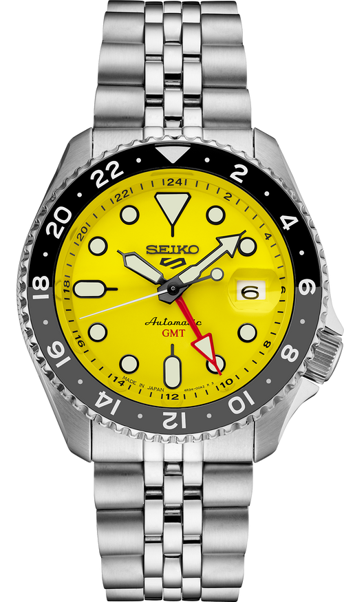 Seiko 5 Sports SKX GMT U.S. Special Creation Bright Yellow Dial