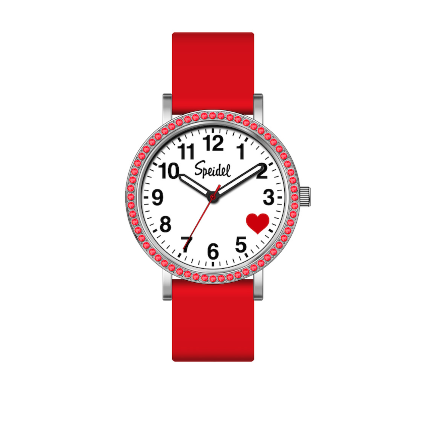 Brilliance Line Red Crystal Heart Watch
