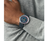 Shinola Canfield C56-43mm-Blue Red Dial with Navy Leather band