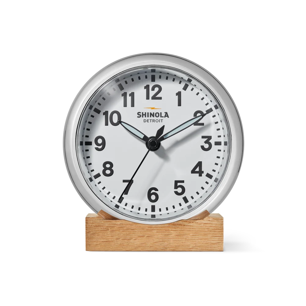 Shinola RunWell 6" Desk Clock