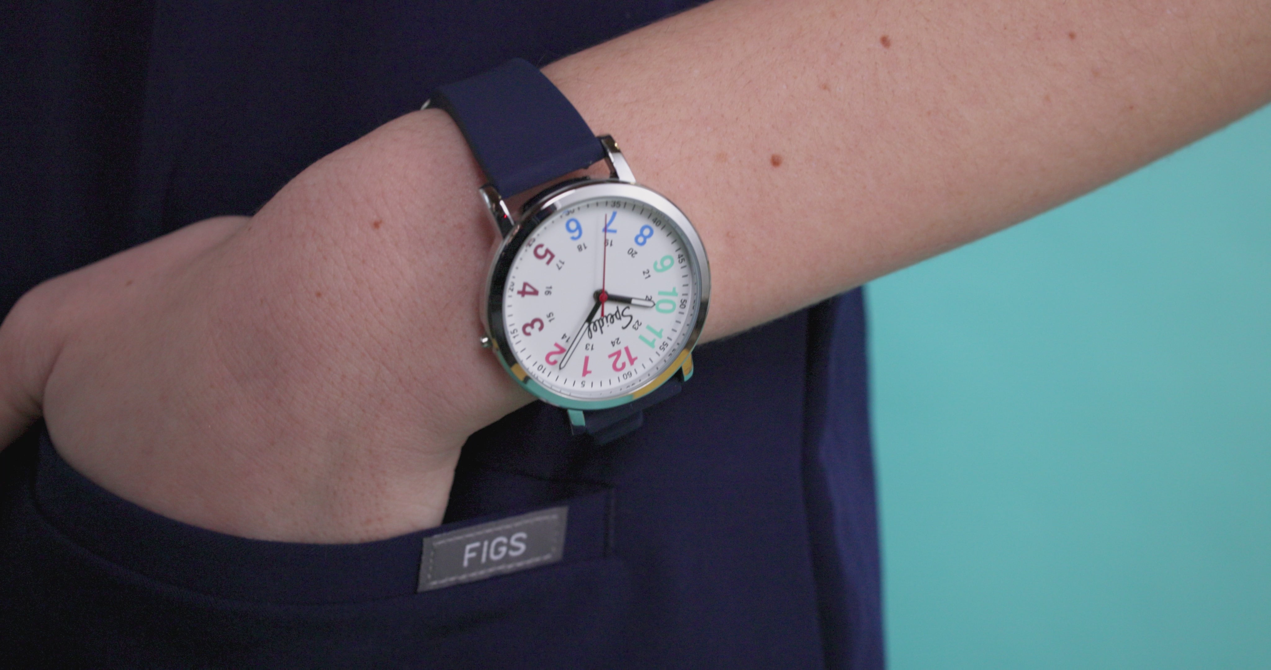 The Original Scrub Watch with Multicolored Dial for Medical