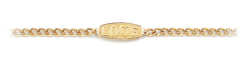 My First ID Bracelet with Love Plaque Gold Tone