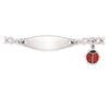 My First ID Bracelet with Plaque and Lady Bug Charm Silver & Gold Tone