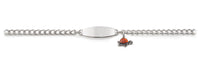 My First ID Bracelet with Plaque and Turtle Charm in Silver or Gold Tone