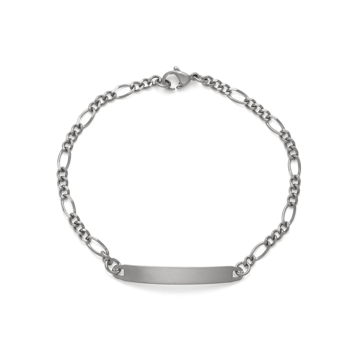 Ladies' ID Bracelet, Figaro Bracelet With Silver Plaque | Speidel
