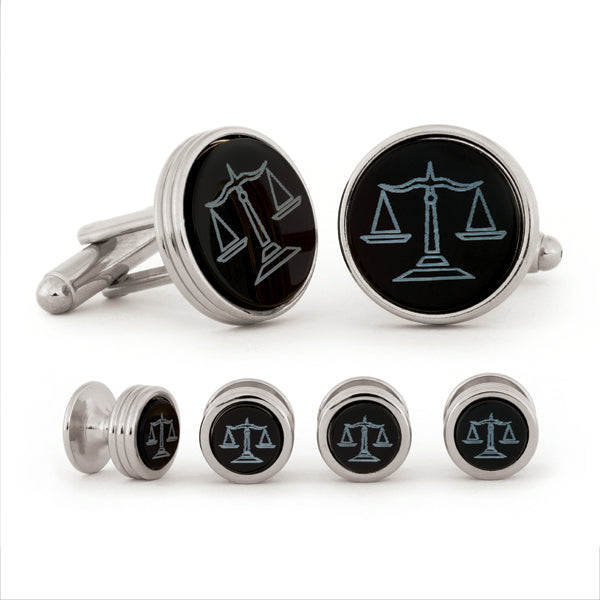Scales of Justice Cuff Link & Stud Set
