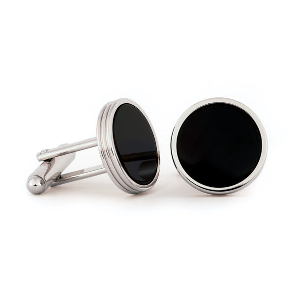 Concentric Cuff Links w/ Black Onyx