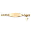 My First ID Bracelet with Plaque and Cross Charm Silver & Gold Tone