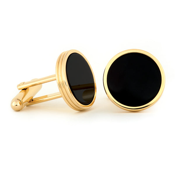 Concentric Cuff Links w/ Black Onyx