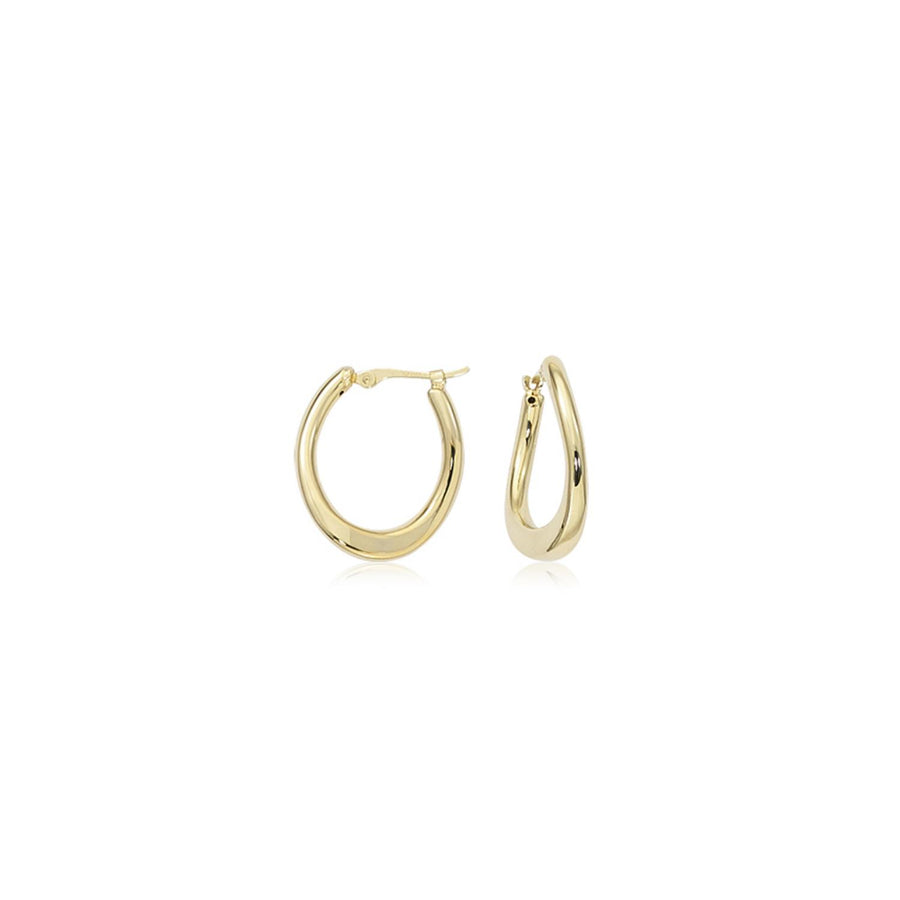 14k Gold SM Offset U Shaped Earrings