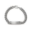 Men's ID Curb Bracelet with Pattern Dual Finish