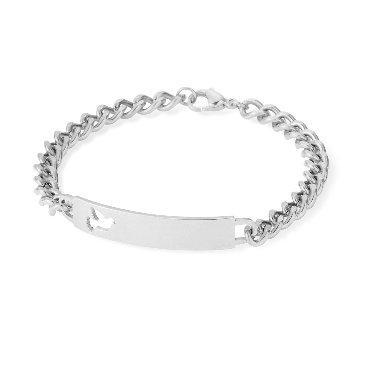 Ladies ID Bracelet with Pierced Dove Cutout