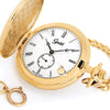 Speidel Classic Smooth Pocket Watch with 14" Chain, Gold Tone with White Dial in Gift Box, Engravable