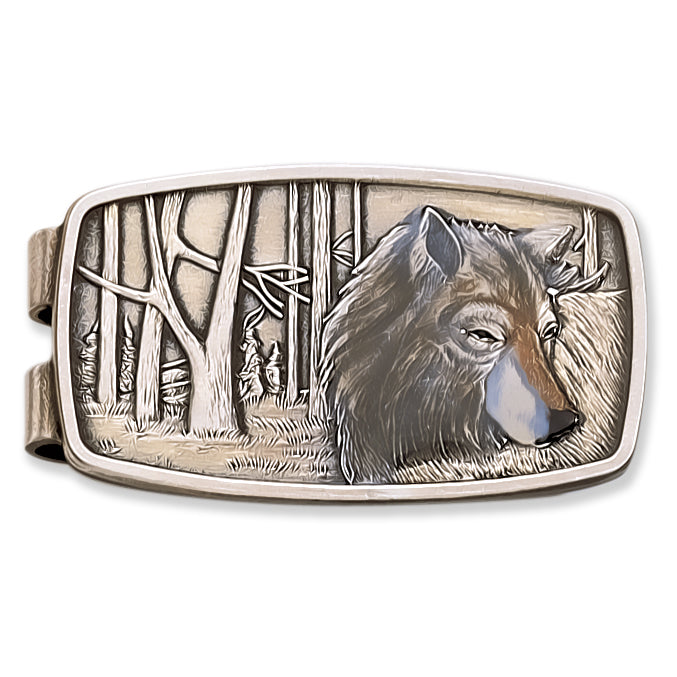 Enamel Wolf Money Clip