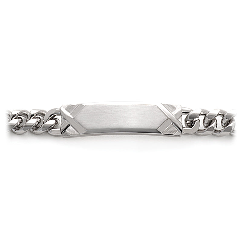 Patterned Silver And Gold Tone Curb ID Bracelet For Men | Speidel