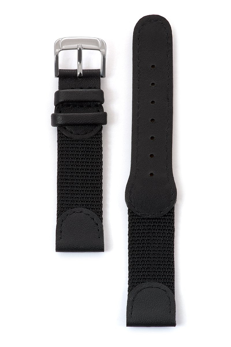 Men's Leather Watch Band, Replacement Nylon Leather Watch Strap 