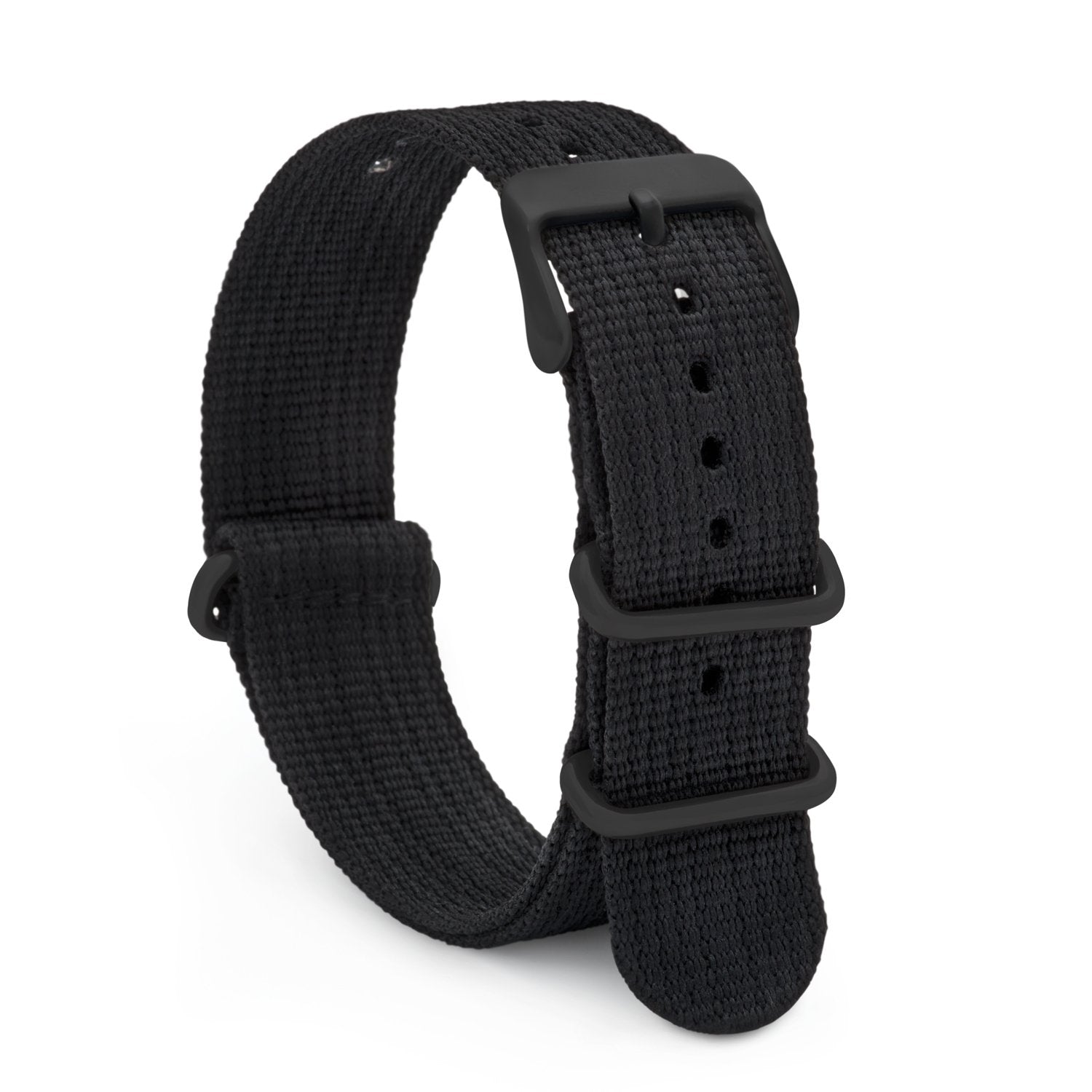 Fabric strap - NATO Watch Strap Black / Yellow Single Stripe made of Nylon  - Superior Quality