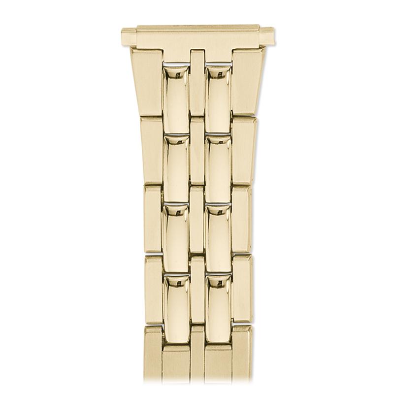 Men's 18-22MM Wrapped Link Straight Adjustable End with Removable Links for Sizing in Gold and Dual Tone