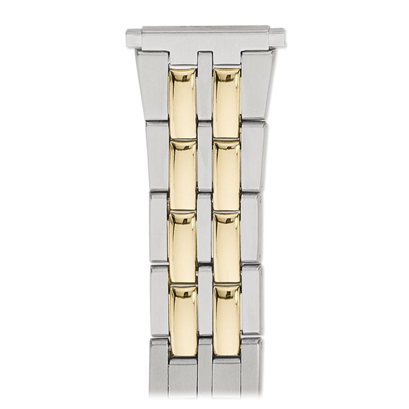 Men's 18-22MM Wrapped Link Straight Adjustable End with Removable Links for Sizing in Gold and Dual Tone