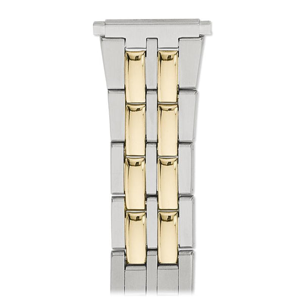 Men's 18-22MM Wrapped Link Straight Adjustable End with Removable Links for Sizing in Gold and Dual Tone