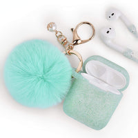 Fashion Case Protector With Decorative Pom Pom Fur Ball Compatible For Use With Apple AirPods®