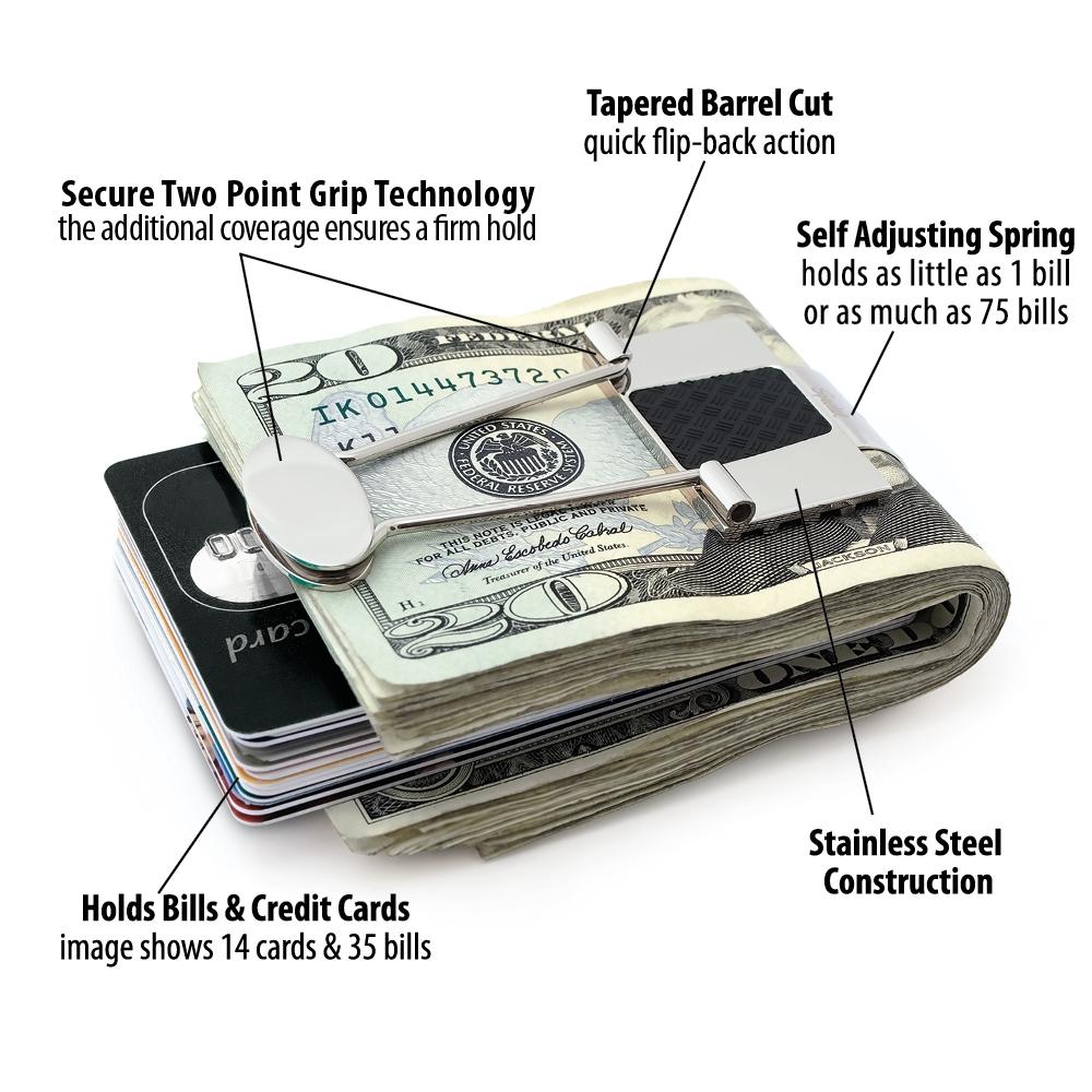 Bill Binder - Metal Money Clip And Credit Card Holder For Men
