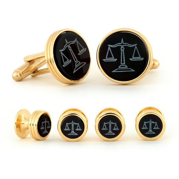 Amazon.com: Select Gifts Cuff links Legal Law Cufflinks  Mini Black Scale of Justice Cufflinks display picture 1
