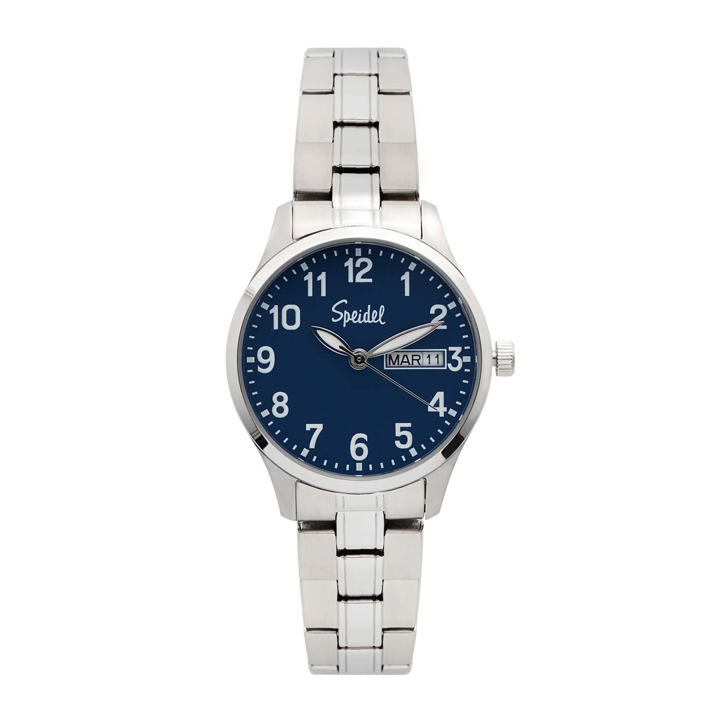 Speidel Womens Watch 26mm Blue LCD Digital Time Moderator New Battery 6.75\