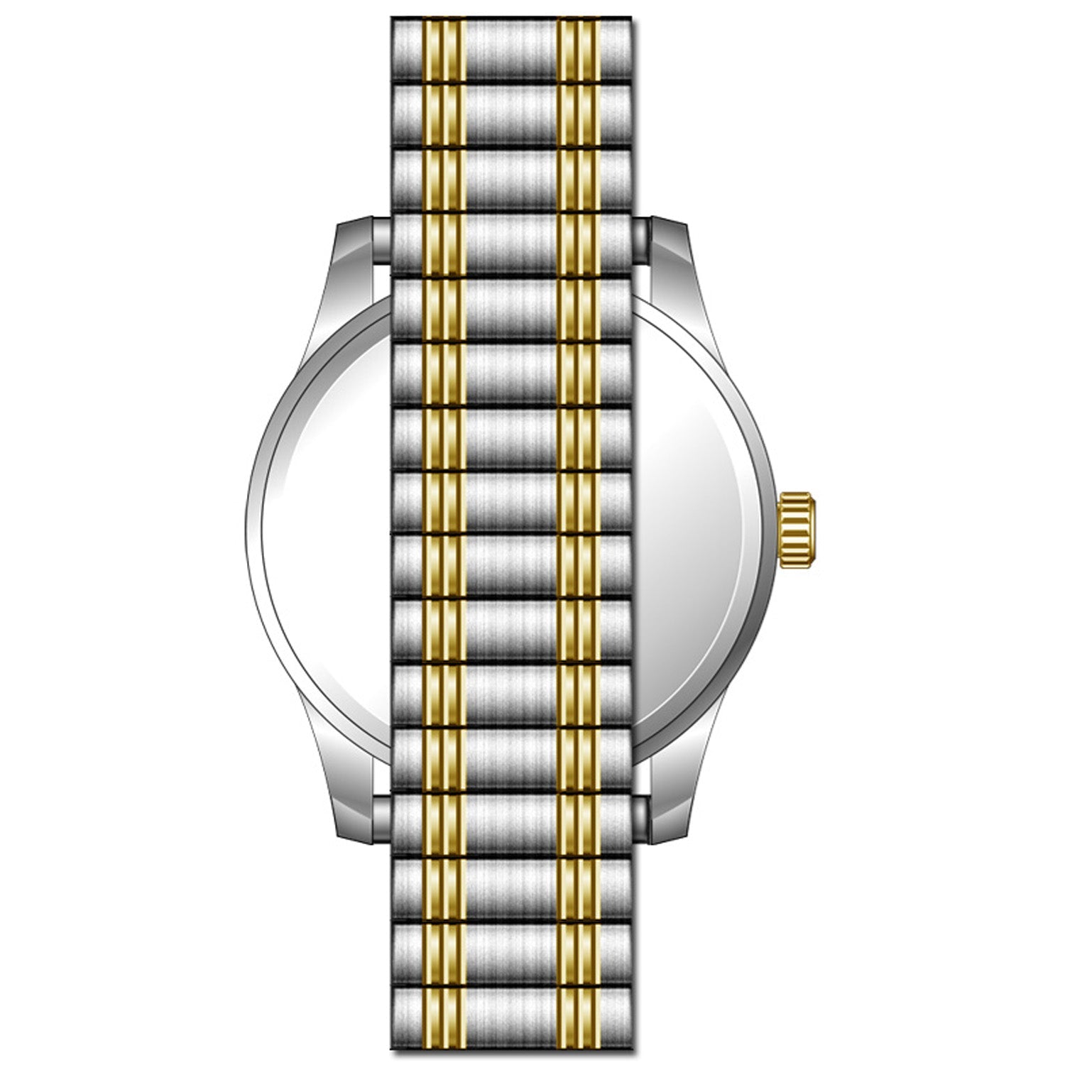 Women's C-Ring Twist-O-Flex Watch, Gold and Silver Tone Expansion Band | Speidel, Black