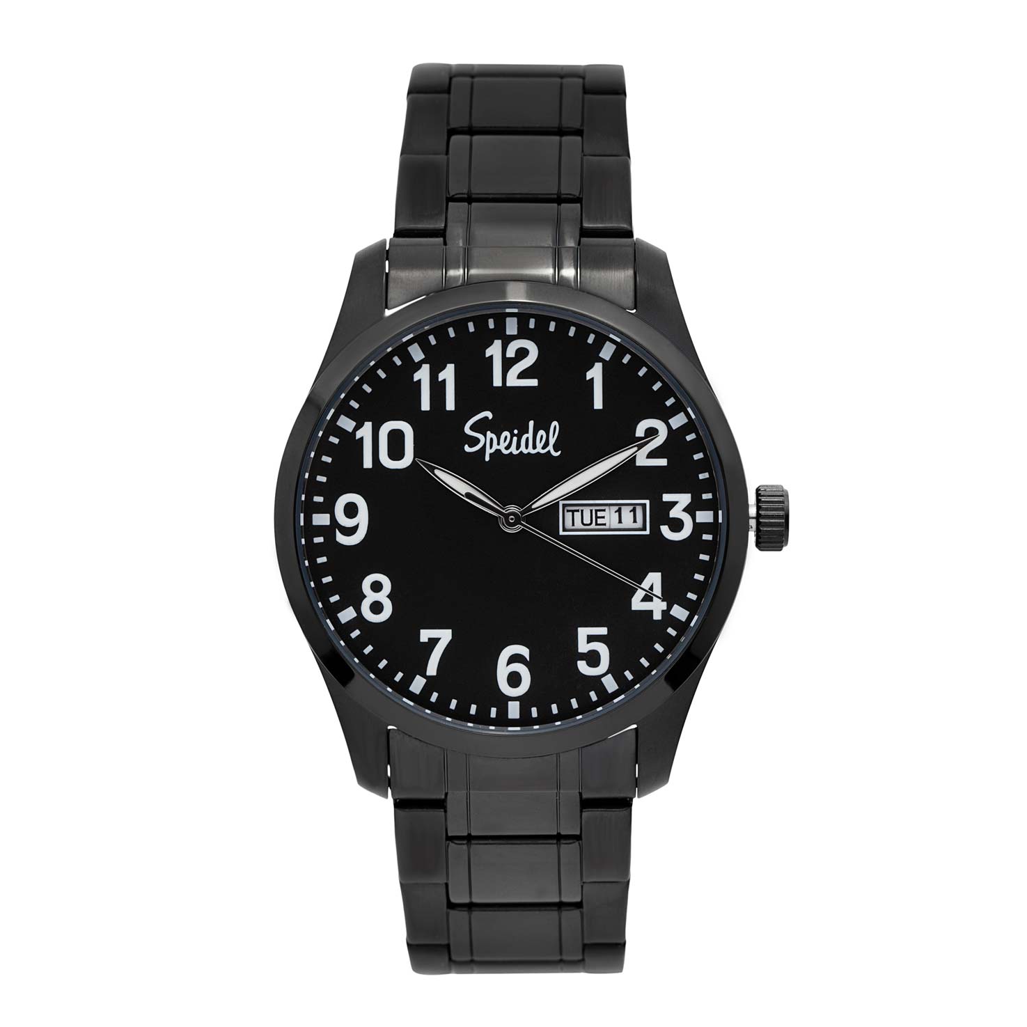 Mens Essential Easy to Read Watch | Speidel Dual Tone Black