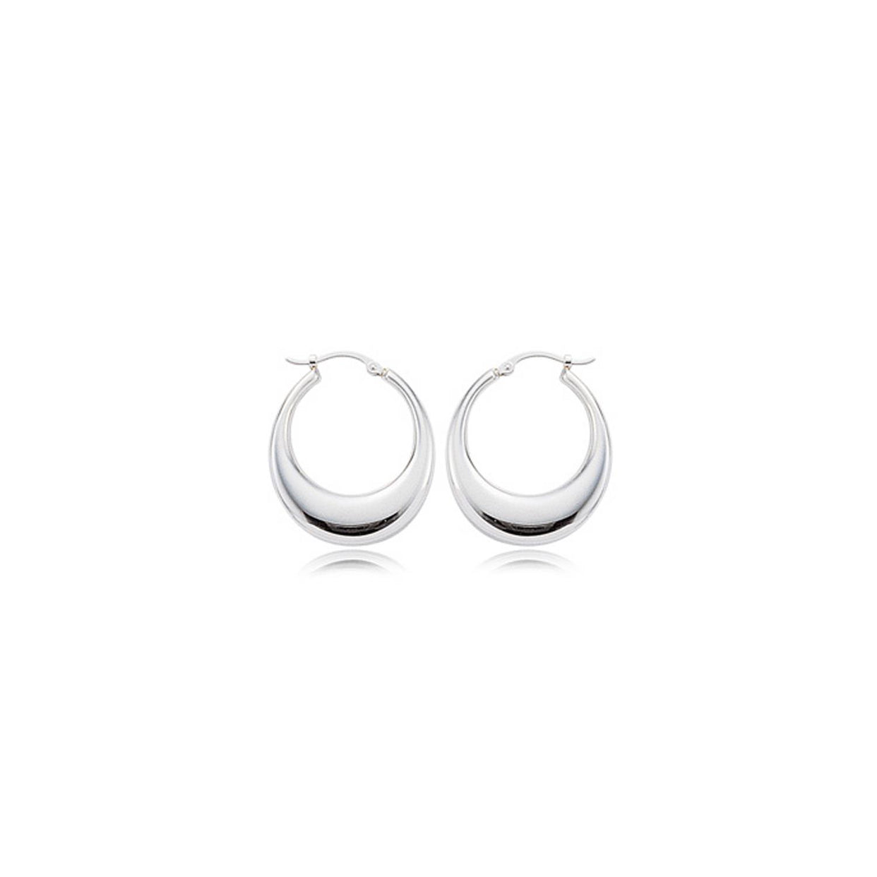 Sterling Silver Shell Hoop Earrings